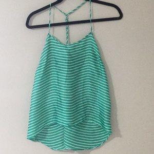 Forever 21 Mint Green Striped Tank Small